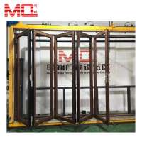 aluminium 4 parts glass accordion doors