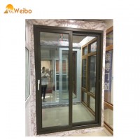 Indian style lasted design UPVC wooden color  sliding doors Form China